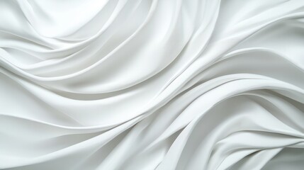 The image is a white fabric with a wave pattern. The fabric is smooth and flowing, giving the impression of a flowing river or ocean. The white color of the fabric creates a sense of calmness