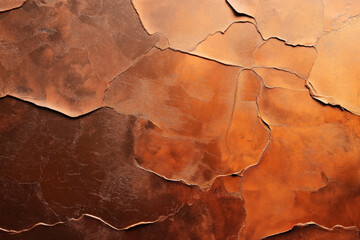 Wall Mural - Cracked, textured surface with varying shades of rust and brown colors. The image displays an abstract pattern formed by the peeling and cracking of paint or material.