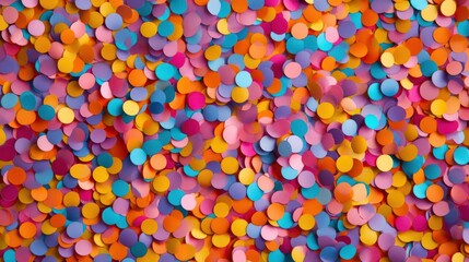 Wall Mural - Colorful, round confetti. as abstract background, wallpaper, banner, texture design with pattern - vector.