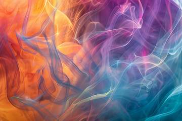 Canvas Print - A colorful, abstract painting of smoke and fire