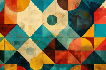 Wall Mural - A colorful abstract painting with a lot of different shapes and colors