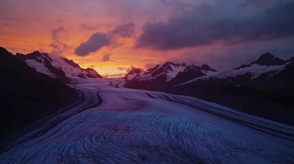 Canvas Print - Glacier Sunset