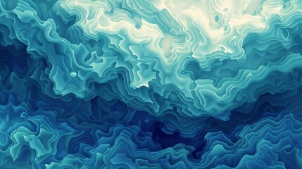 Wall Mural - swirling patterns of turquoise and azure colors create an abstract ocean-like texture of water on a 