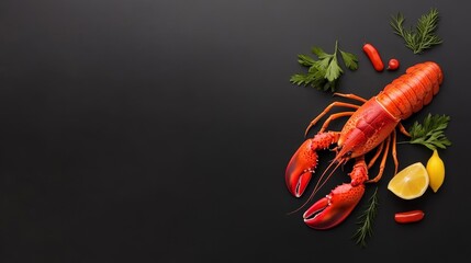 Wall Mural - Red lobster, gourmet shellfish, seafood cuisine, cooking delicacy.