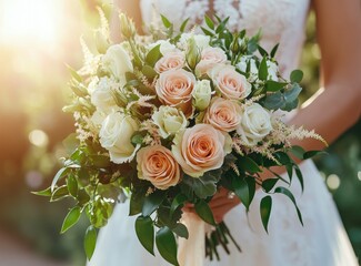 Sticker - Bridal Bouquet of Roses and Flowers