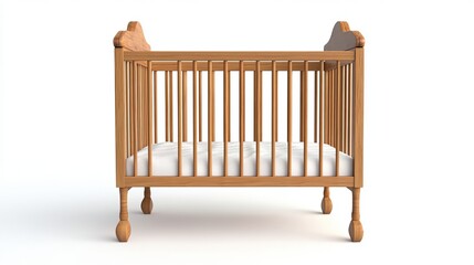 Wall Mural - A baby cot isolated against a white background