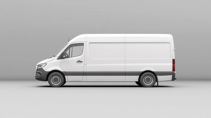 Wall Mural - clean white delivery van isolated on plain background versatile vehicle for mockups and designs photo