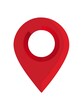 © CottonCanvas Creatio - Red 3D map location pin for navigation and GPS marker icons