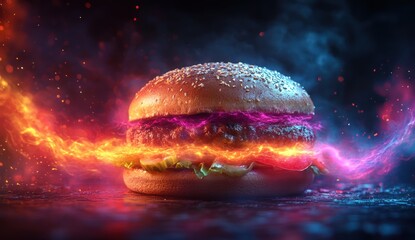 Poster - Flaming Burger