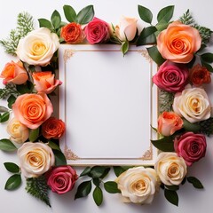 Sticker - Roses frame a blank card