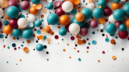 Wall Mural - white background with colorful confetti horizontal seamless border