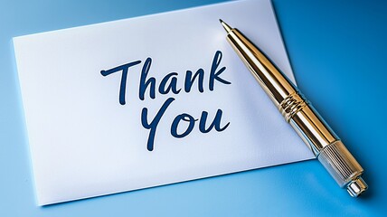 Thank You Note with Pen - A Simple Gesture of Gratitude