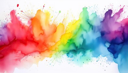 Wall Mural - Vibrant watercolor rainbow