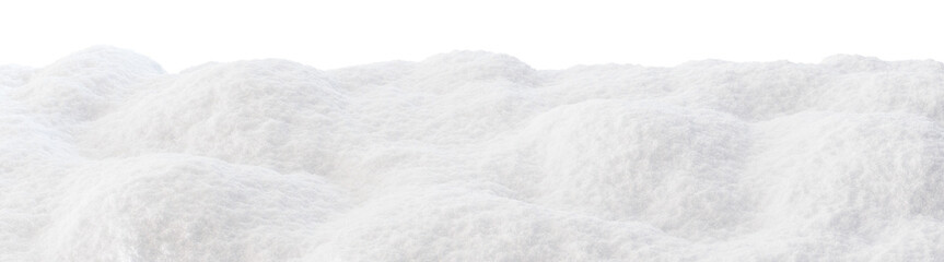snow-covered landscape with soft, fluffy mounds of snow, on transparent background. ideal for use as