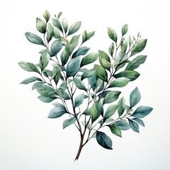 Wall Mural - Elegant green leaves arranged gracefully, perfect for nature-themed designs or botanical illustrations.