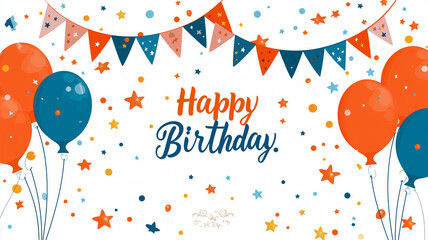 Happy Birthday greeting card, text 