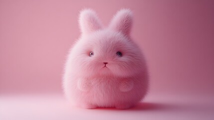 Poster - Pink and Purple Plush Bunny and Pink Background, Abstract Image, Texture, Pattern Background, Wallpaper, Cover and Screen for Smartphone, PC, Laptop, 9:16 and 16:9 Format