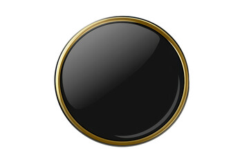 Elegant black button with a gold rim, perfect for website design, app interfaces, and digital projects. High-resolution vector image.