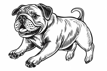 Wall Mural - Cute coloring page featuring a playful dog for kids creativity.