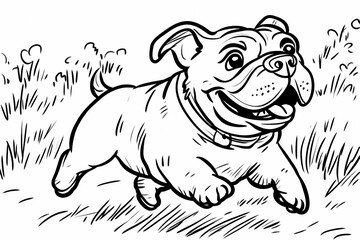 Wall Mural - Cute coloring page featuring a playful dog for kids creativity.