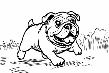 Wall Mural - Cute coloring page featuring a playful dog for kids creativity.