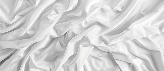 Sticker - Abstract background and texture of white bedding sheets or blanket with copyspace creased or wrinkled white fabric soft focus