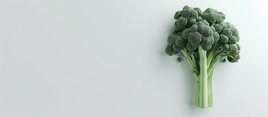 Sticker - Fresh broccoli set against a white background. Copy space image. Place for adding text and design