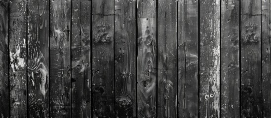 Wall Mural - Black and white wooden plank texture Abstract background for design featuring copyspace