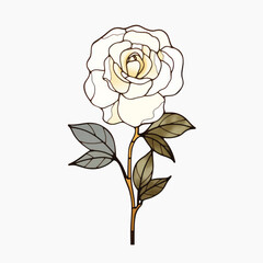 Sticker - Elegant stained glass rose design