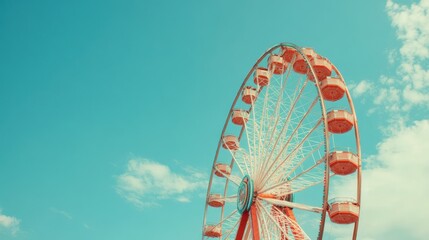 Ferris Wheel Against a Blue Sky