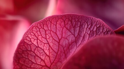 Poster - Macro Photograph of a Delicate Pink Flower Petal with Visible Veins