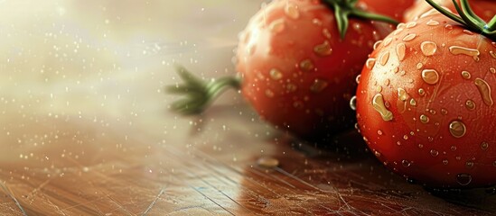 Wall Mural - close up of tomatoes. Copy space image. Place for adding text and design