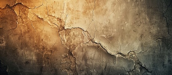 Canvas Print - Blurred wall texture background unfocused toned with cracks. Copy space image. Place for adding text and design