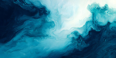 Wall Mural - abstract art teal blue green gradient paint background with liquid fluid grunge texture.