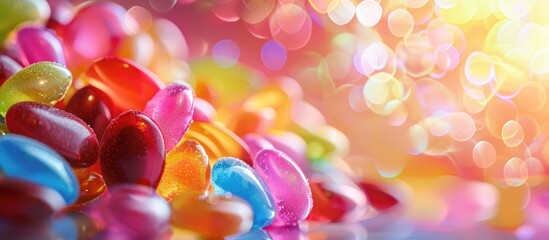 Wall Mural - vibrant candies. Copy space image. Place for adding text and design