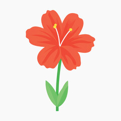 Canvas Print - Vibrant red flower illustration