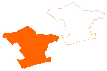 Sticker - Montfoort municipality (Kingdom of the Netherlands, Holland, Utrecht province) map vector illustration, scribble sketch map