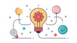 © stockpro - A creative illustration of a light bulb with gears, representing innovation and ideas. Perfect for projects on creativity and technology.