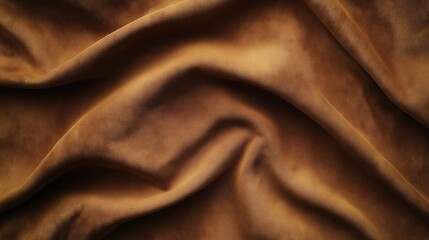 Brown suede leather with folds background. Brown suede leather texture background.