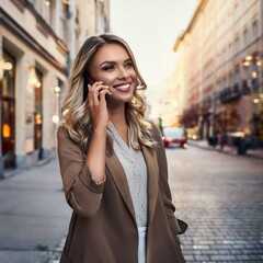 young Caucasian woman calling on the phone