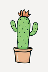 Sticker - Cute cartoon cactus illustration