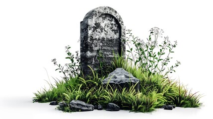 old stone cross in cemetery.