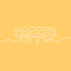 Inscription coffee. Coffee shop logo icon. Linear inscription coffee vector.