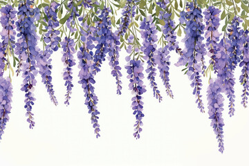 Wall Mural - Purple hanging floral illustration