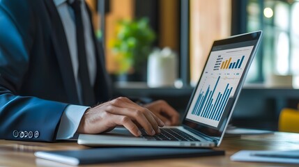 Poster - A Businessperson Analyzing Data on a Laptop