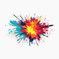 Sticker - Colorful abstract paint splatter