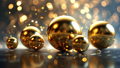 Elegant golden spheres embodying luxury, unity, and success against a softly blurred background