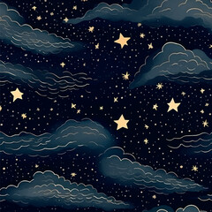 Poster - Starry night sky pattern