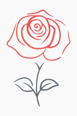 Poster - Minimalist rose line art