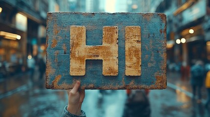 the Close-up of a human hand holding a large hashtag sign, representing social media and marketing concepts.